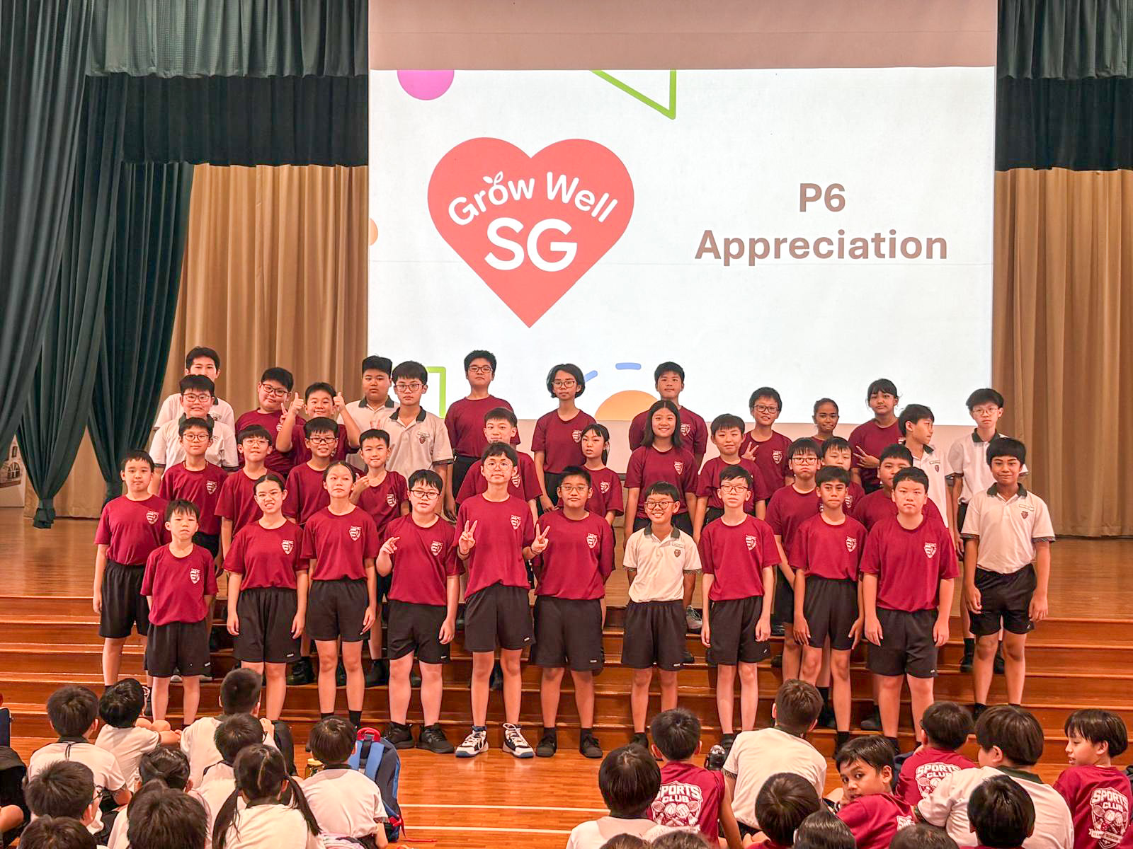 Coming together as a CCA to celebrate our Primary 6 students' journe